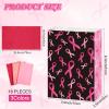 Pajean 16 Pcs Breast Cancer Awareness Gift Bags with Tissue Paper Pink Ribbon Favor Bags with Handles Faith Hope Cure Party Supplies for Women Public Charity view 2
