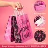 Pajean 16 Pcs Breast Cancer Awareness Gift Bags with Tissue Paper Pink Ribbon Favor Bags with Handles Faith Hope Cure Party Supplies for Women Public Charity view 3