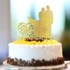 Customize Glitter Gold Mr & Mrs Wedding Anniversary Cake Toppers Silhouette Bride & Groom Rustic Cake Topper For Wedding Engagement Party Decor Engagement Gifts For Couple view 4