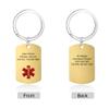 Zeekisfia Personalized Medical Keychain Custom Medical Alert Keychain ID Tag for Women Men Tag Emergency Med Alert Keychain view 1