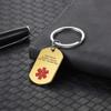 Zeekisfia Personalized Medical Keychain Custom Medical Alert Keychain ID Tag for Women Men Tag Emergency Med Alert Keychain view 4