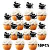 18pcs Drum Black Glitter Silhouettes Dessert Cupcake Topper Music Rock Roll Drummer Theme Decor Supplies Baby Shower Boys Girls Happy Birthday Party Decorations view 3