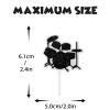 18pcs Drum Black Glitter Silhouettes Dessert Cupcake Topper Music Rock Roll Drummer Theme Decor Supplies Baby Shower Boys Girls Happy Birthday Party Decorations view 4