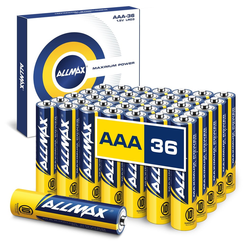 Allmax AAA Maximum Power Alkaline Triple A Batteries (36 Count)  Ultra Long-Lasting, Leakproof Design, 10-Year Shelf Life, Maximum Performance (1.5V)
