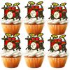 18pcs Drum Red Glitter Dessert Cupcake Topper Music Rock Roll Drummer Theme Decor Supplies Baby Shower Boys Girls Happy Birthday Party Decorations view 1