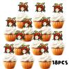 18pcs Drum Red Glitter Dessert Cupcake Topper Music Rock Roll Drummer Theme Decor Supplies Baby Shower Boys Girls Happy Birthday Party Decorations view 3