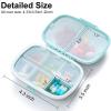 8 Compartments Travel Pill Organizer, Daily Pill Case Small Pill Box for Pocket Purse, Portable Pill Container Medicine Vitamin Organizer (Blue & Green) view 2