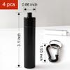 4 Pack Portable Pill Box Container Case Aluminum Alloy Keychain Pill Holder Waterproof Metal Earplugs Toothpick Box for Outdoor Camping Travel (2Pcs Black + 2Pcs Silver) view 2
