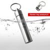 4 Pack Portable Pill Box Container Case Aluminum Alloy Keychain Pill Holder Waterproof Metal Earplugs Toothpick Box for Outdoor Camping Travel (2Pcs Black + 2Pcs Silver) view 4