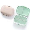 8 Compartments Travel Pill Organizer, Daily Pill Case Small Pill Box for Pocket Purse, Portable Pill Container Medicine Vitamin Organizer (Cyan & Khaki) view 1