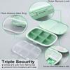 8 Compartments Travel Pill Organizer, Daily Pill Case Small Pill Box for Pocket Purse, Portable Pill Container Medicine Vitamin Organizer (Cyan & Khaki) view 3