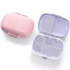 8 Compartments Travel Pill Organizer, Daily Pill Case Small Pill Box for Pocket Purse, Portable Pill Container Medicine Vitamin Organizer (Purple & Pink) view 1
