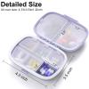 8 Compartments Travel Pill Organizer, Daily Pill Case Small Pill Box for Pocket Purse, Portable Pill Container Medicine Vitamin Organizer (Purple & Pink) view 2