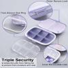 8 Compartments Travel Pill Organizer, Daily Pill Case Small Pill Box for Pocket Purse, Portable Pill Container Medicine Vitamin Organizer (Purple & Pink) view 3
