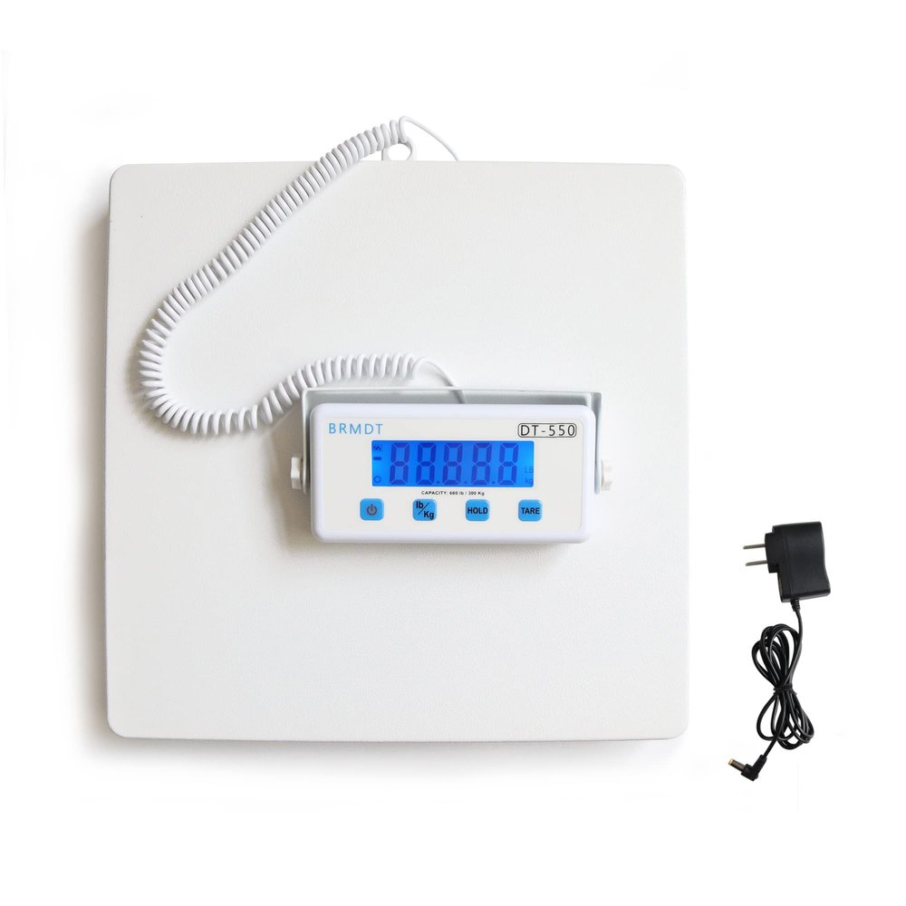 BRMDT Digital Scales for Body Weight Heavy Duty for Hospital & Physician Use, Large Digital Display and Base, Desktop & Suspended Display Screen with Bracket, Weigh Up to 660lbs/300kg (White, DT-550)