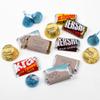 200pcs Personalized Wedding Candy Kit, Chocolate Party Favors for Guests, Candy Buffet Supplies (Custom Wrapped Miniatures, Kisses, Peanut Butter Cups) - Beach Design view 1