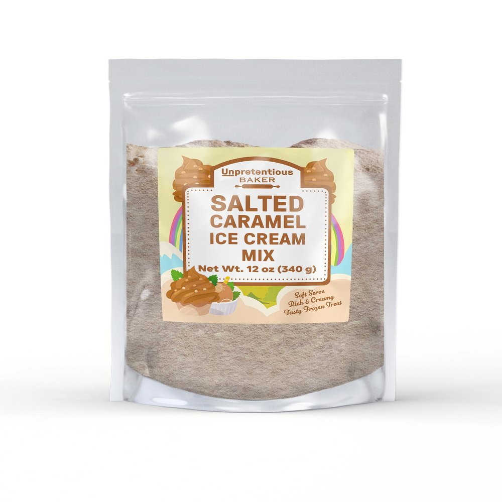 Unpretentious Salted Caramel Soft Serve Ice Cream Mix, 12 oz, Rich & Creamy, Homemade Ice Cream, Single Serving