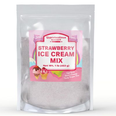Unpretentious Strawberry Soft Serve Ice Cream Mix, 1lb, Rich & Creamy, Homemade Ice Cream, Single Serving