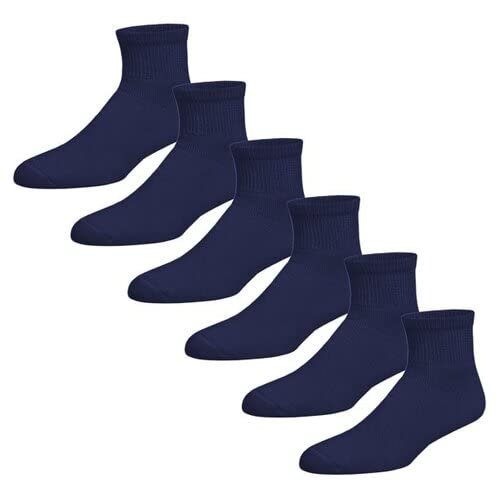 2-12 Pairs Premium Womens Colorful Soft Breathable Cotton Ankle Socks, Non-Binding & Comfort Diabetic Socks (12 Pack, Navy)