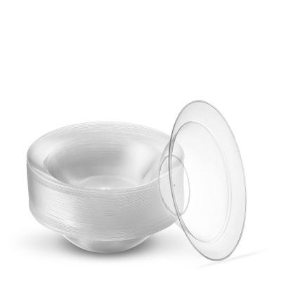 [5 oz 40 Pack] 5 Ounce Premium Heavy Weight Crystal Clear Classy Disposable hard Plastic Ice Cream Dessert and Snack Bowls