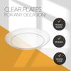 [11.6'' 80 Pack] 11.6'' inch Premium Heavy Weight Crystal Clear Classy Disposable hard Plastic Chargers/Platters view 4