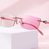 LKP Anti Blue Light Sunglasses + 2.50 Rimless Reading Glasses For Women Transition Photochromic Presbyopia UV Protection(+2.50) view 1
