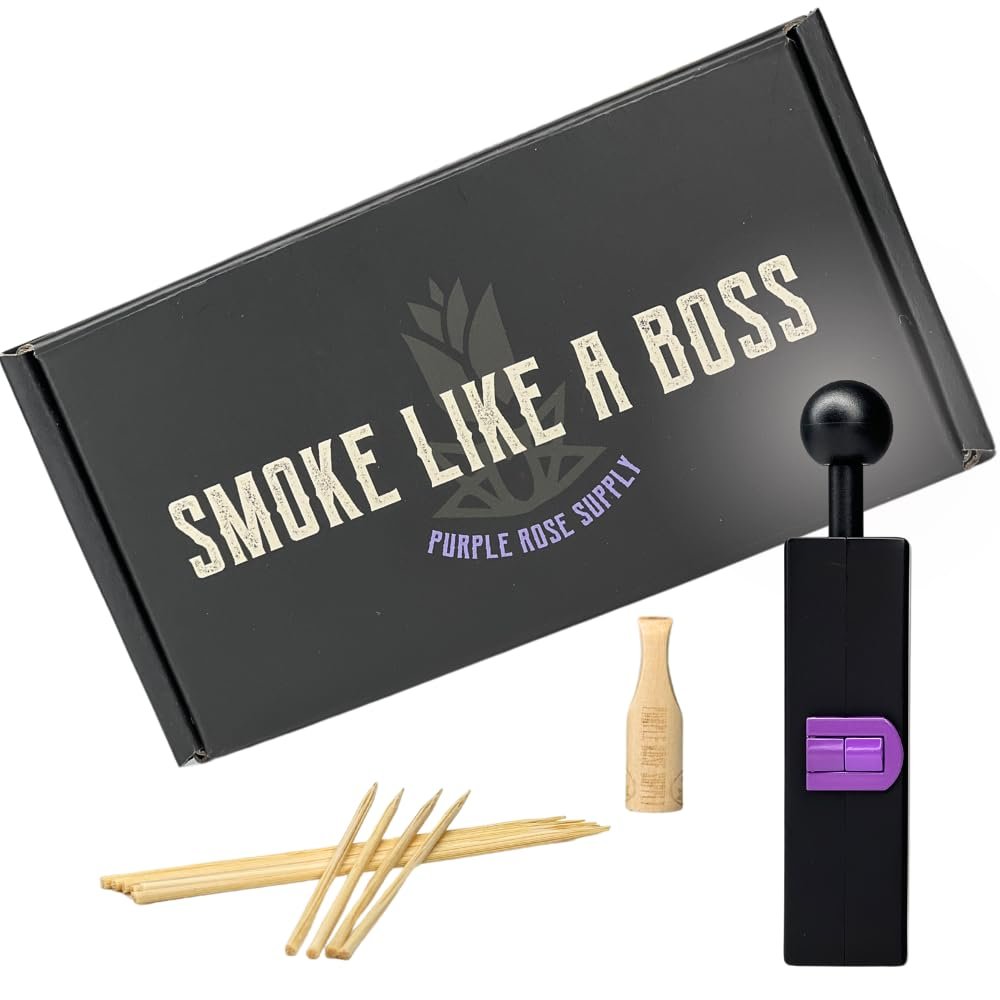 Purple Rose Supply Cigar Mold 1-2g Mini Cigar Roller With Skewers, Wooden Tip, Funnel 30 Minutes Burn Time Rolling Kit Compact and Lightweight Travel Friendly