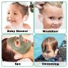 Kingdder 120 Pieces Ear Covers for Shower Plugs Waterproof Protector Newborn Sticker Disposable Cotton Ball Baby Shower Cap Ear Protection for Kid Showering Surfing Snorkeling Other Water Sport(Green) view 3