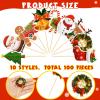 100 Pcs Christmas Cupcake Toppers Christmas Cake Decorations Cupcake Sticks for Toppers Snowman Santa Tree Reindeer Socks Party Cake Pick for Party Supplies Dessert Baking Decor view 2