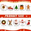 100 Pcs Christmas Cupcake Toppers Christmas Cake Decorations Cupcake Sticks for Toppers Snowman Santa Tree Reindeer Socks Party Cake Pick for Party Supplies Dessert Baking Decor view 3