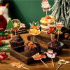 100 Pcs Christmas Cupcake Toppers Christmas Cake Decorations Cupcake Sticks for Toppers Snowman Santa Tree Reindeer Socks Party Cake Pick for Party Supplies Dessert Baking Decor view 4