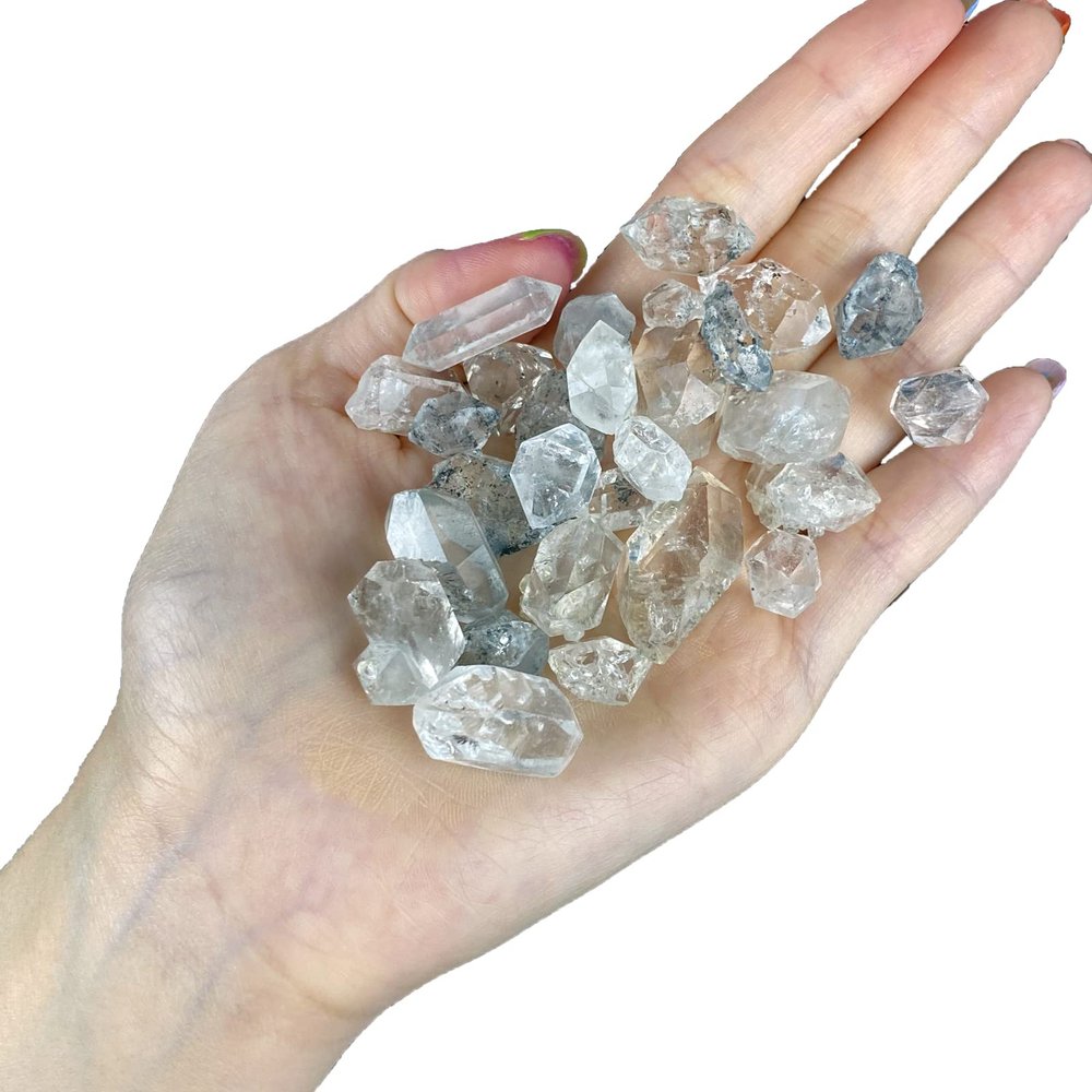 0.7 OZ (20g) Natural Herkimer Diamond Quartz Crystal Quartz Gemstone Point Wand Healing Reiki Energy Handmade Decoration,Herkimer Diamond Crystal Stone