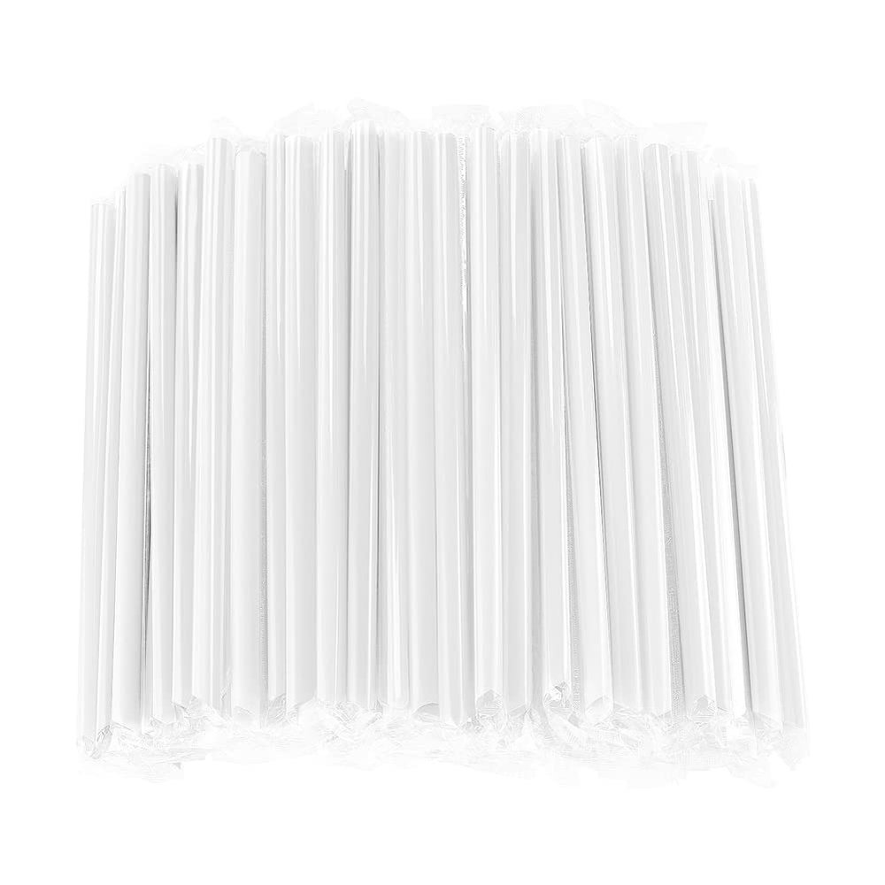 Magik 100-200 Pcs Jumbo Smoothie Straws Boba Bubble Tea Straws Individually Wrapped (100 Pack, Clear)