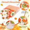 Yexiya 100 Pcs Fall Pumpkin Maple Leaves Sunflower Paper Napkin Disposable Thanksgiving Napkins Orange Autumn Napkin for Dinner Home Kitchen Bathroom Holiday Party Decorations Supplies view 3