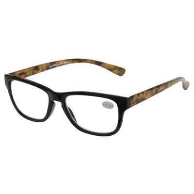 Abyss22 Reading Glasses with Spring Hinge for Women and Men (Black/Tortoise, 200)