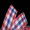 1 Pcs 1 1/2"W Gingham Plaid Wired Ribbon Red White Blue Color 10 Yards, Ribbon for Gift Wrapping | #AA120RK view 1