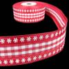1 Pcs 1 1/2"W Flower Gingham Plaid Wired Ribbon Red Color 10 Yards, Ribbon for Gift Wrapping | #AA120RK view 1