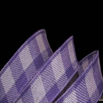 1 Pcs 1 1/2"W Plaid Burlap Wired Ribbon Purple Lavender Color 5 Yards, Ribbon for Gift Wrapping | #AA120RK