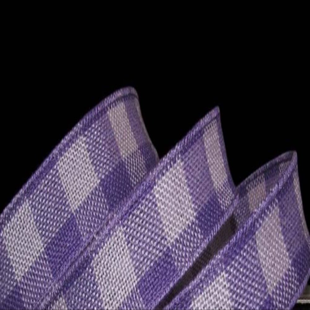1 Pcs 1 1/2"W Plaid Burlap Wired Ribbon Purple Lavender Color 5 Yards, Ribbon for Gift Wrapping | #AA120RK