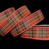 1 Pcs 1 1/2"W Plaid Wired Ribbon Orange Black Yellow Green White Color 5 Yards, Ribbon for Gift Wrapping | #AA120RK view 1