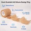 24 Pack Self Adherent Cohesive Bandage Wrap, 2 x 5 Yards Stretch Non Woven Self Adhesive Tape - Skin Colour Athletic Elastic Bandage for First Aid Medical, Sports, Ankle, Wrist Sprains view 3