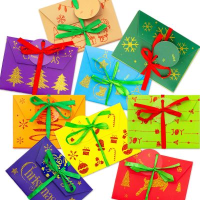 Fancy Land Christmas Card Holder Boxes Glitter Gift Card Box NO DIY Decorative Wrapping with Gift Tags Money Holder 9 Pack