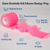 24 Pack Self Adherent Cohesive Bandage Wrap, 2 x 5 Yards Elastic Non Woven Pink Adhesive Tape, Stretch Vet Wrap for Dogs, Athletic Bandages Wrap for First Aid Medical, Sports, Ankle, Wrist Sprains view 3