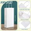 Yexiya 100 Pcs Paper Wine Bags Bulk with Handle Kraft Gifts Bags for Bottles Gifts Wedding Valentine's Day Birthday Housewarming Party (6 x 3 x 13 Inch,White) view 2