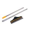 RANMO 2 in 1 Floor Scrub Brush, 2 in 1 Adjustable V-Shaped Cleaning Brush with Long Handle,for Cleaning Patio Bathroom Garage Kitchen Wall Deck Tub Tile,Yellow Green view 3