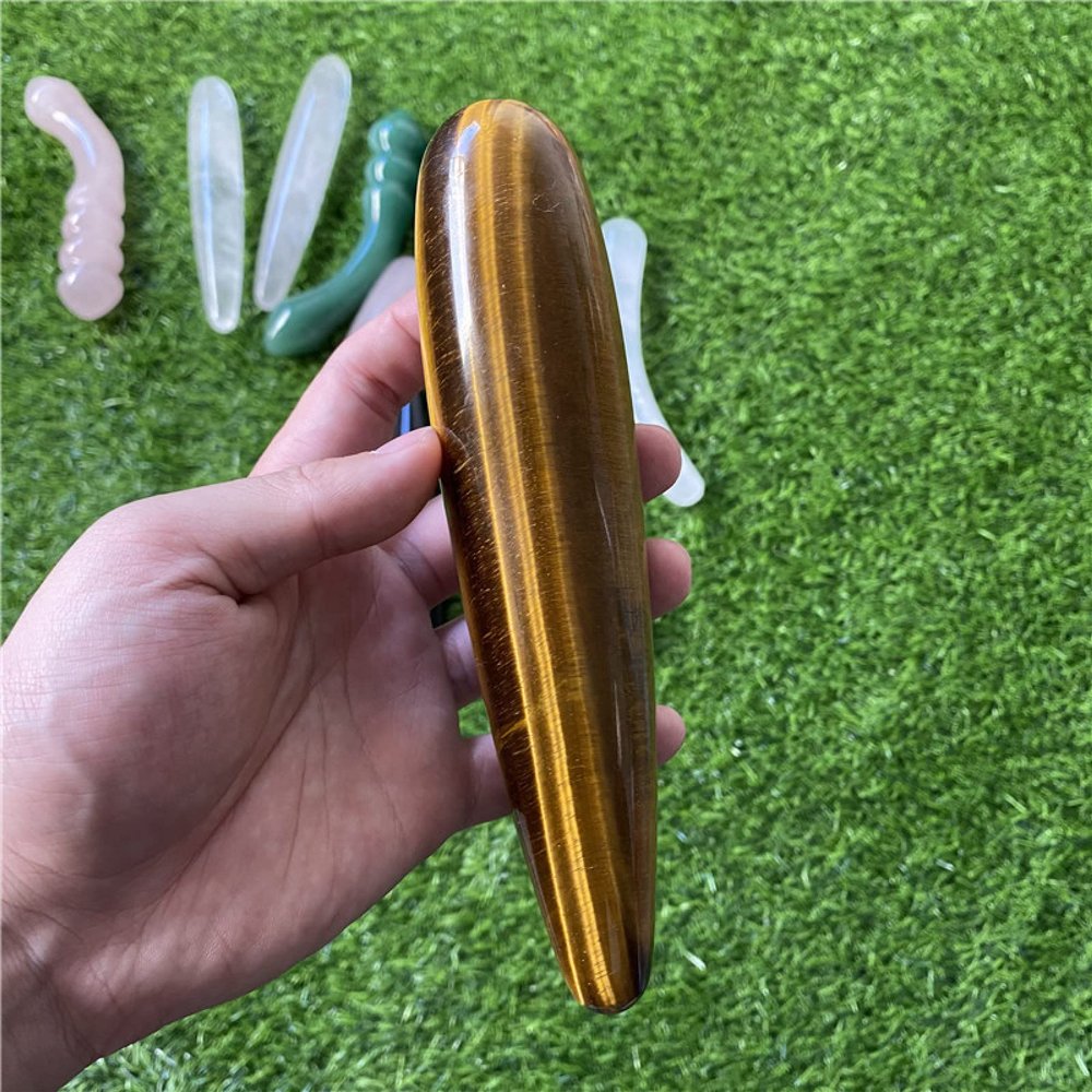 18cm Large Long Natural Rose Quartz Crystal Wand Gemstone Yoni for Women Smooth Polished,1pc,18cm