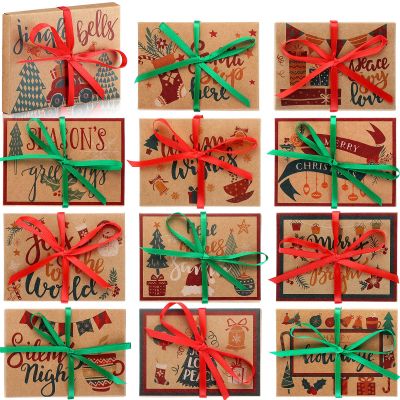 Marspark 48 Pcs Christmas Gift Card Holder Boxes with Ribbon Money Cash Envelopes Card Box for Xmas Party Present Wrap Decor(Simple Style)