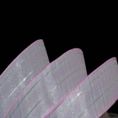 1 Pcs 1 1/2"W Plaid Wired Ribbon Pink White Silver Color 5 Yards, Ribbon for Gift Wrapping | #AA120RK