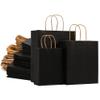 Nicunom 120 Pack Black Kraft Paper Bags with Handles Bulk, 3 Size Paper Gift Bags for Retail, Party Favor, Grocery, Birthday, Shopping, Wedding, Business, Merchandise view 1