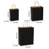 Nicunom 120 Pack Black Kraft Paper Bags with Handles Bulk, 3 Size Paper Gift Bags for Retail, Party Favor, Grocery, Birthday, Shopping, Wedding, Business, Merchandise view 2
